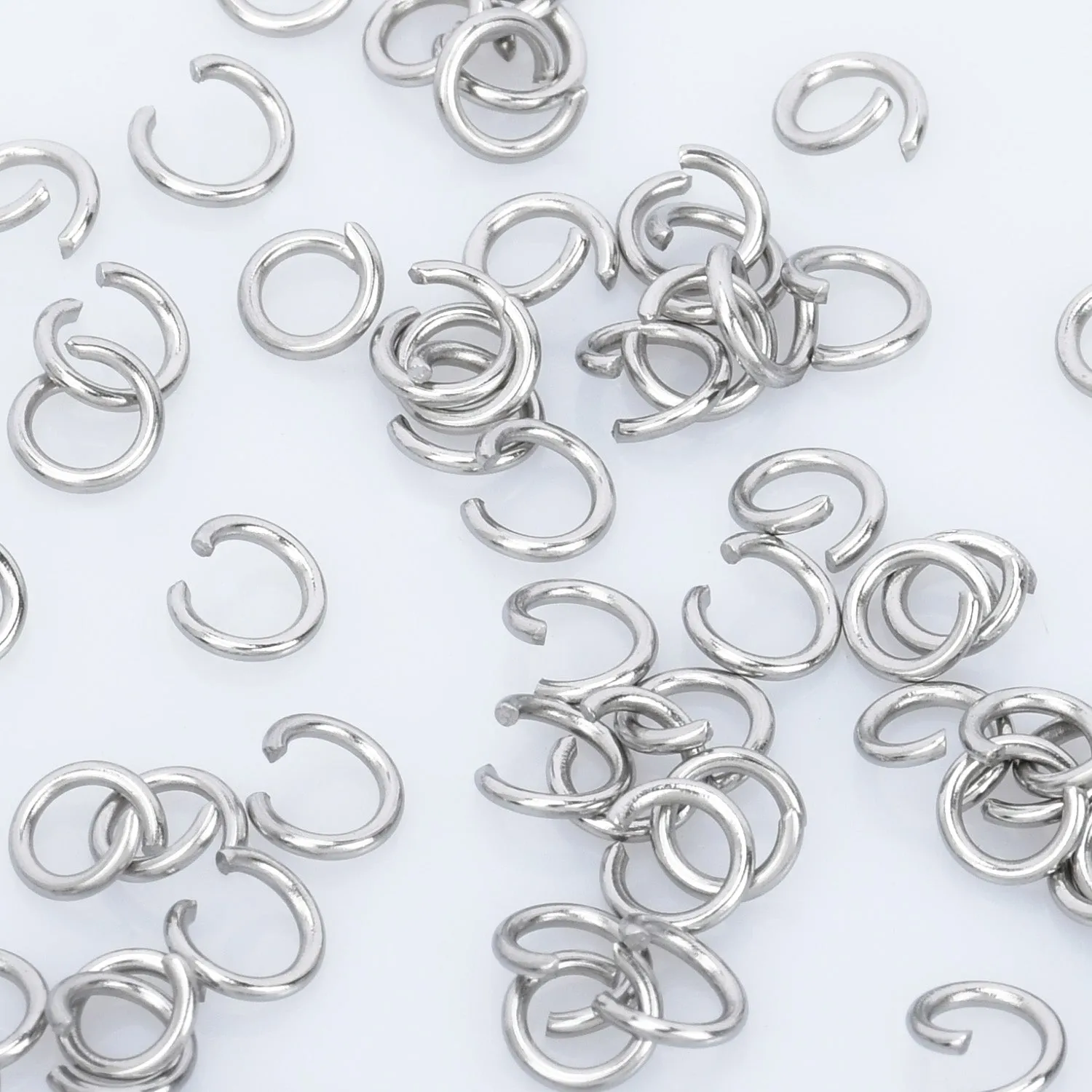 Stainless Steel open jump rings 0.8mm Thick Link Connector 4/5/6/7/8mm Split jump rings Wholesale 300pcs