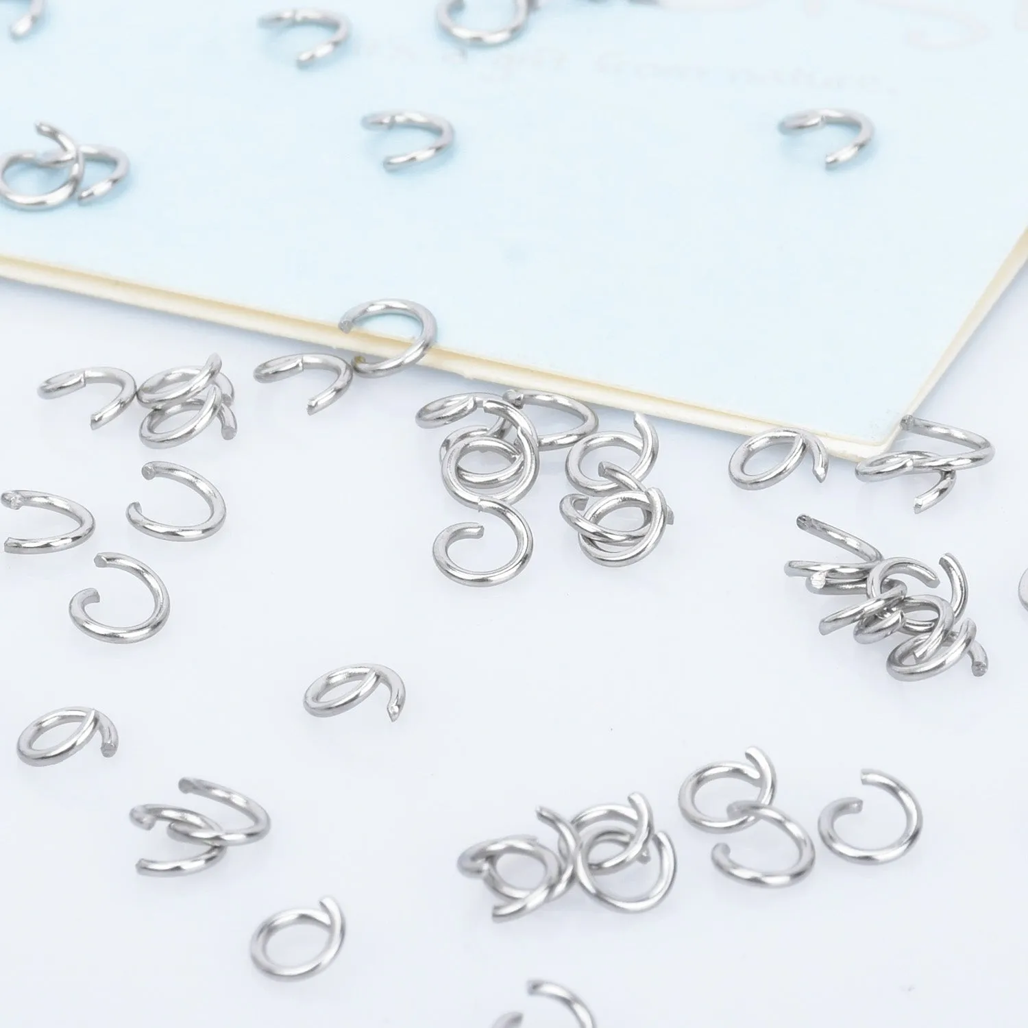 Stainless Steel open jump rings 0.8mm Thick Link Connector 4/5/6/7/8mm Split jump rings Wholesale 300pcs