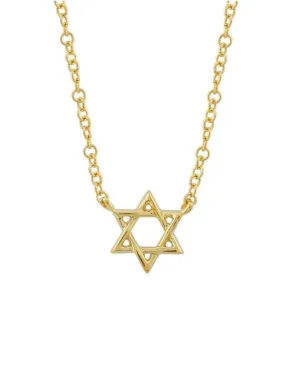 Star of David Necklace 14K