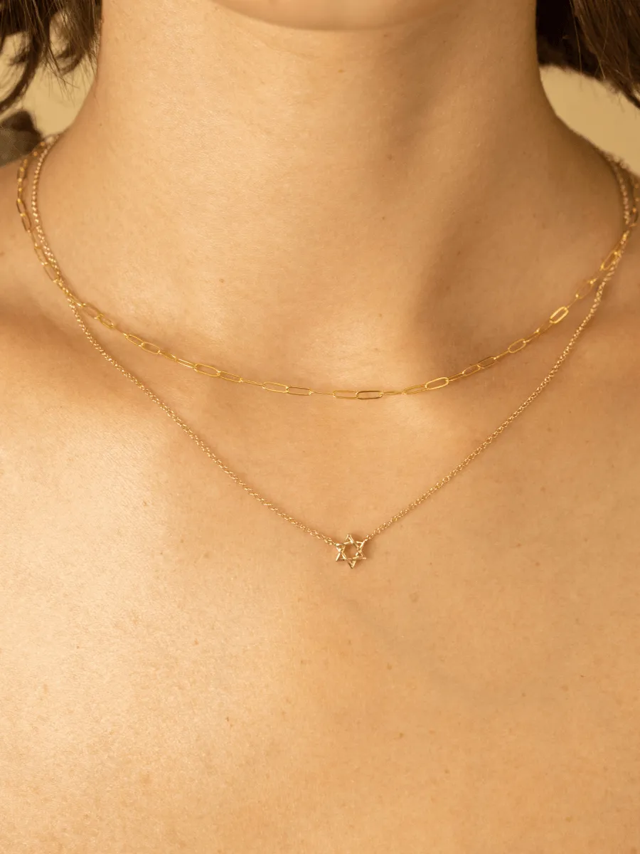 Star of David Necklace 14K