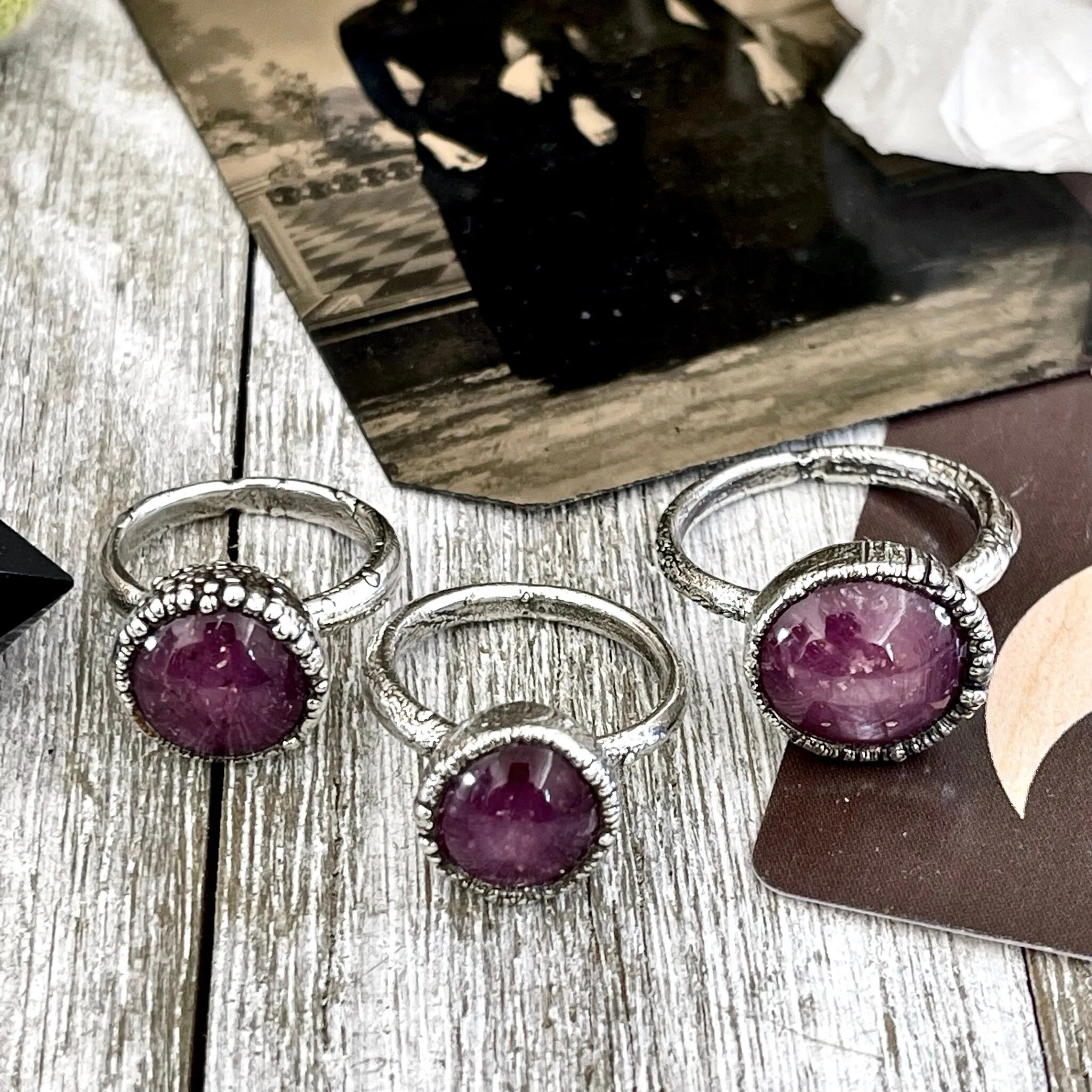 Star Ruby Stone Statement Ring Set in Fine Silver/ Crystal Ring Gift for Woman Star Ruby Jewelry Big Stone Ring