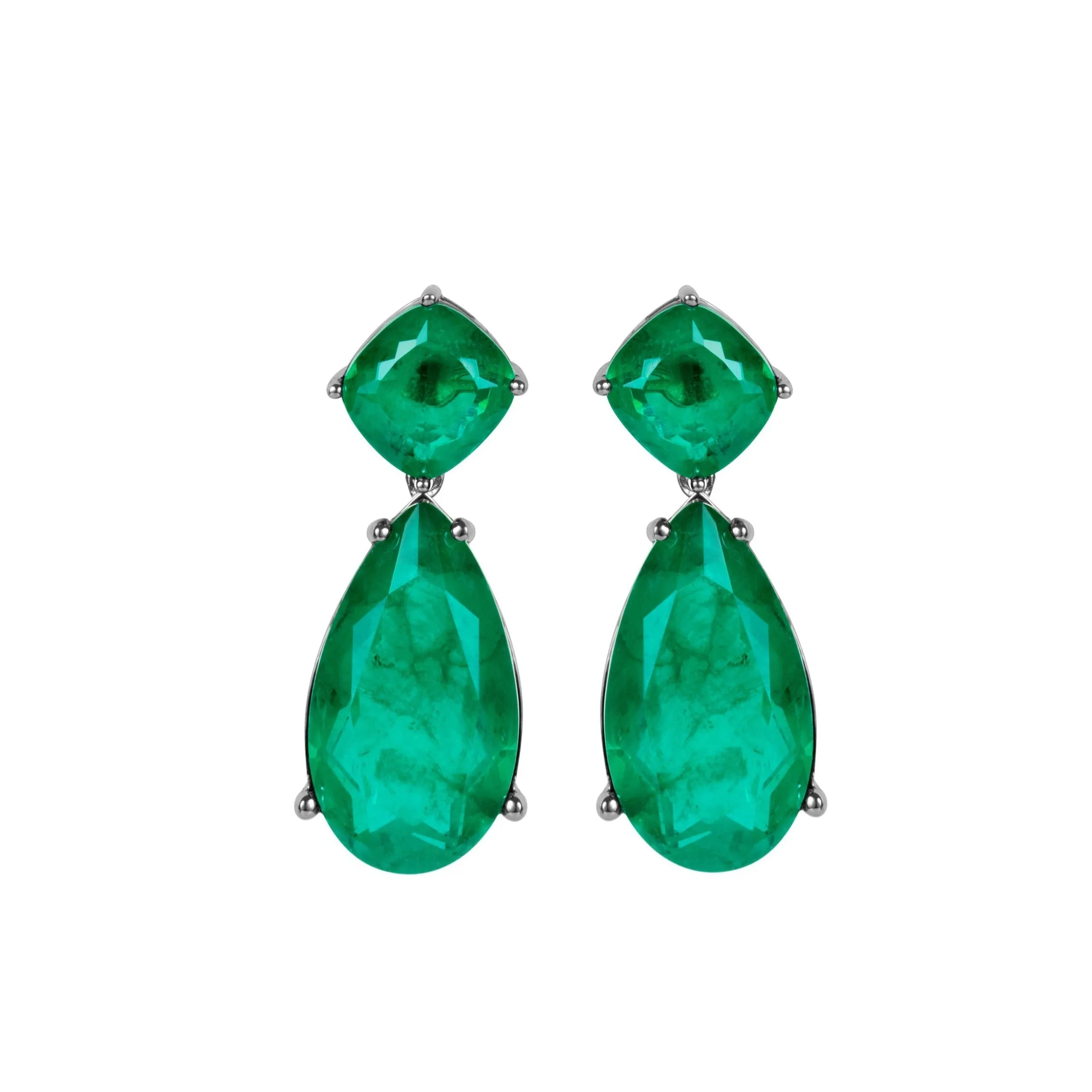 Sterling silver emerald pear earring