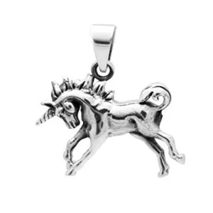 Sterling Silver Unicorn Charm Pendant For Women