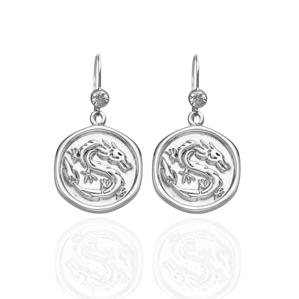 Strength of the Dragon Earrings - Silver