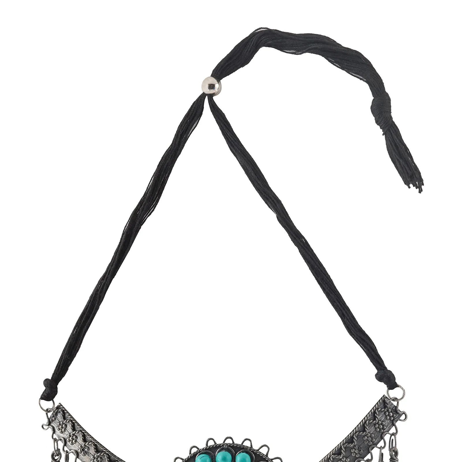 Teejh Garin Blue Stone Silver Oxidised Necklace