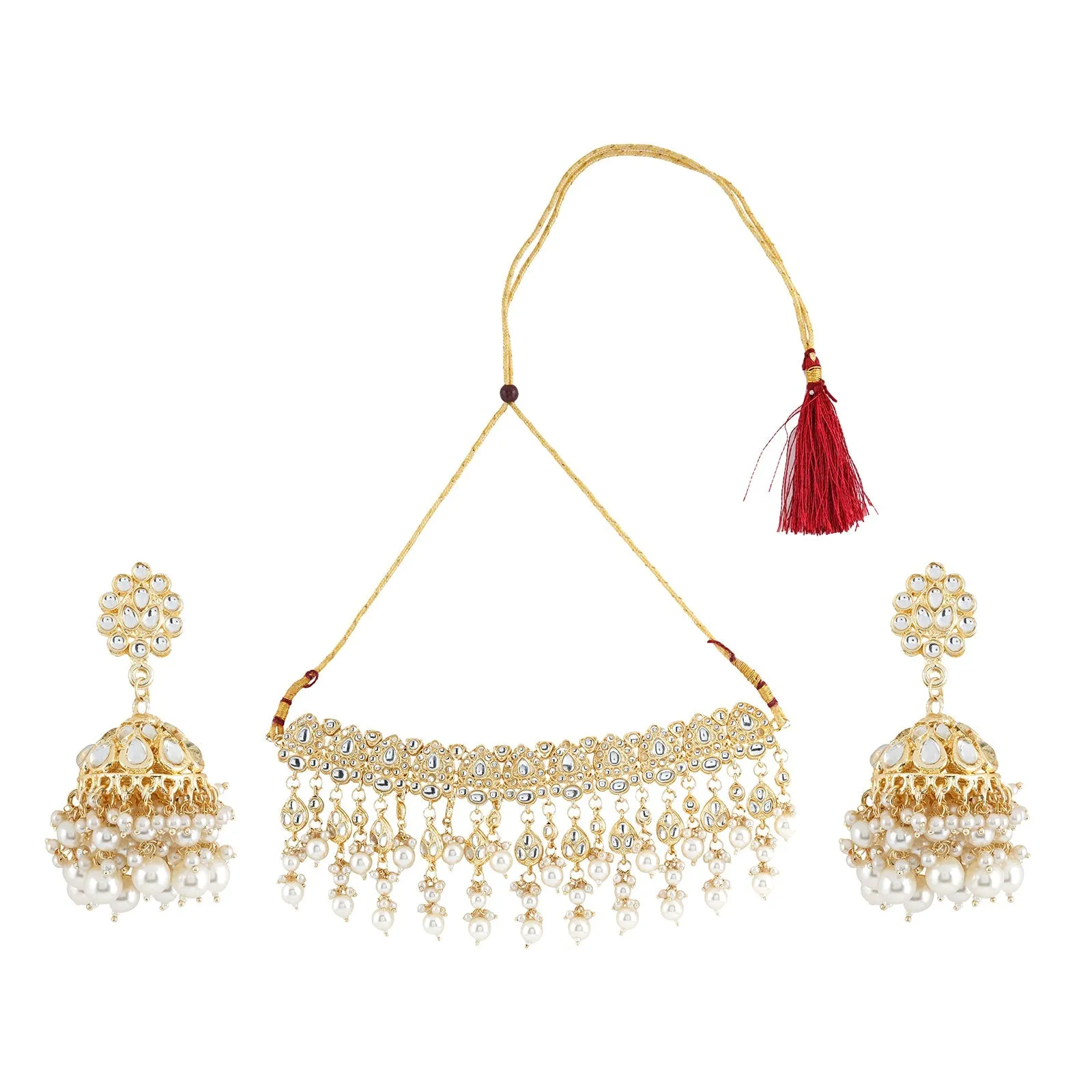 Teejh Kayraa Pearl and Polki Necklace Set