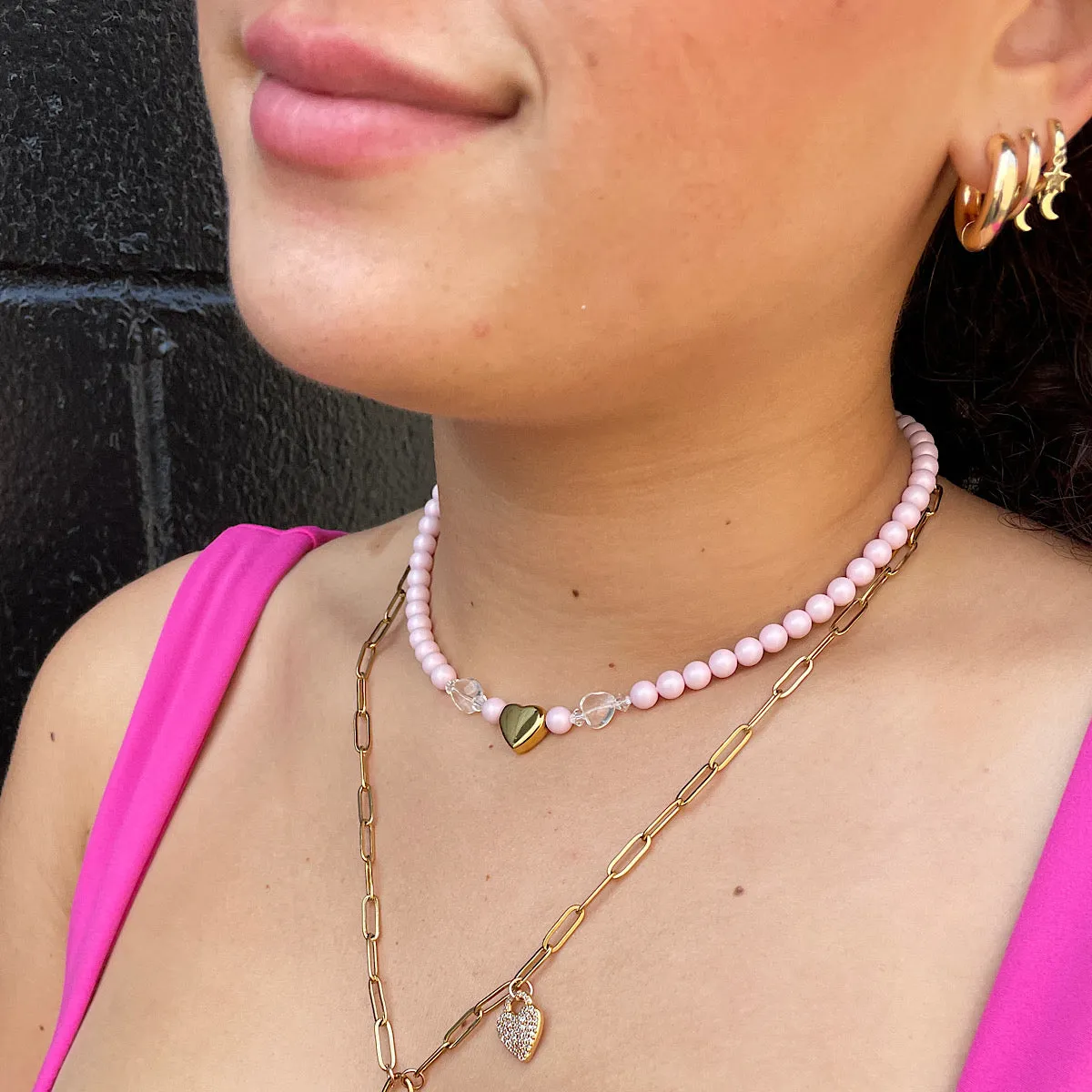 The Barbie Edit Pink Pearl Choker