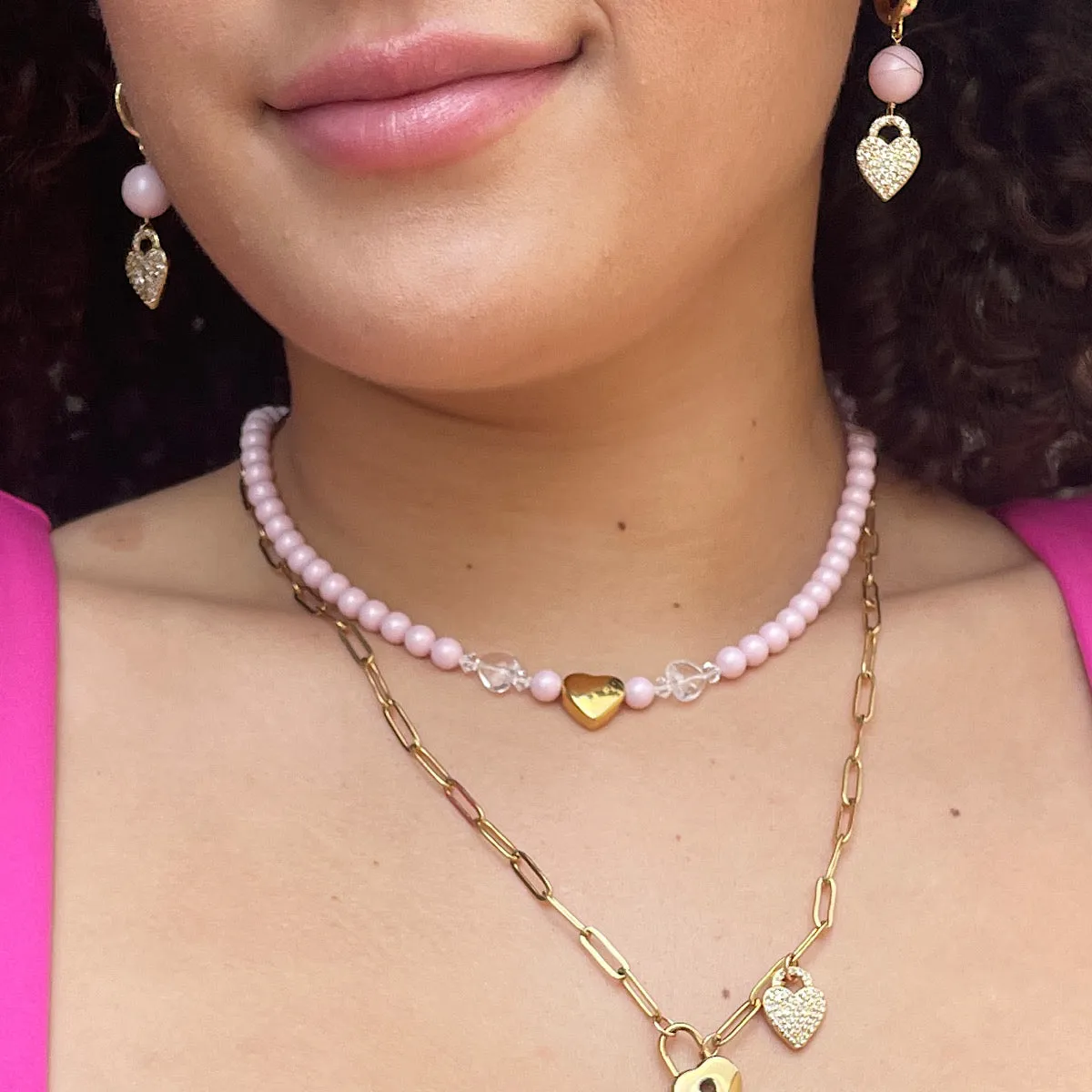 The Barbie Edit Pink Pearl Choker