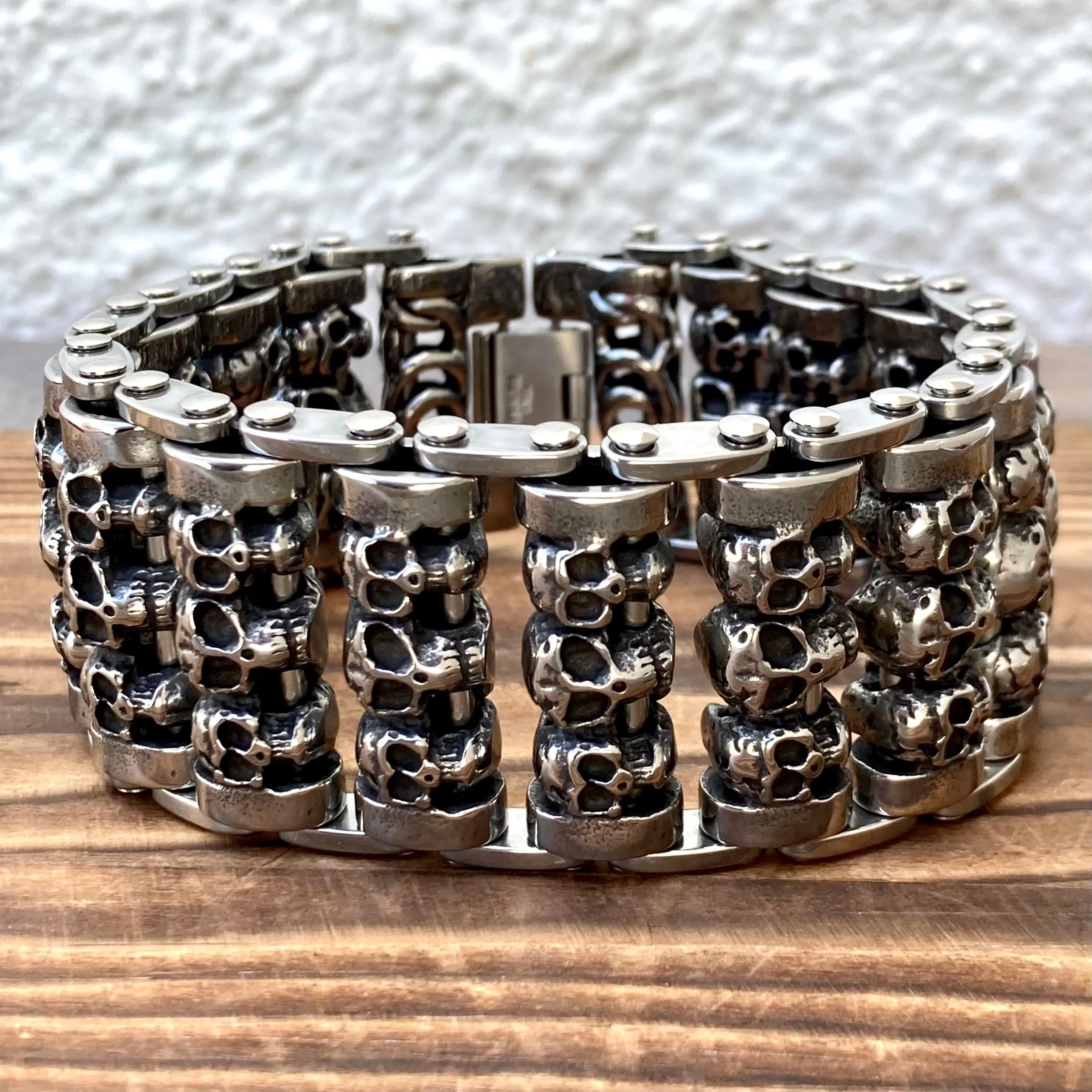 Thunder Roads - Skull Bracelet - 1.25 inch wide - B41