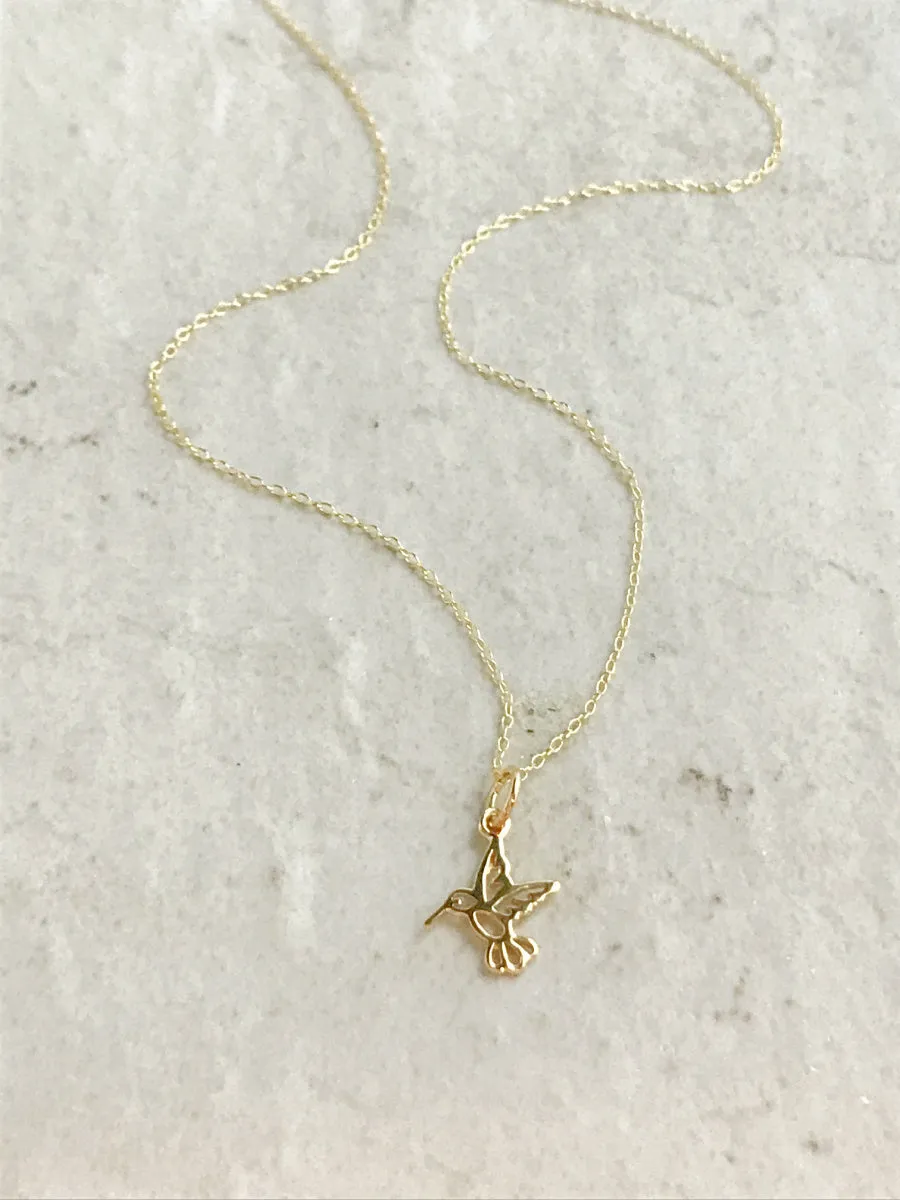 Tiny Hummingbird Necklace