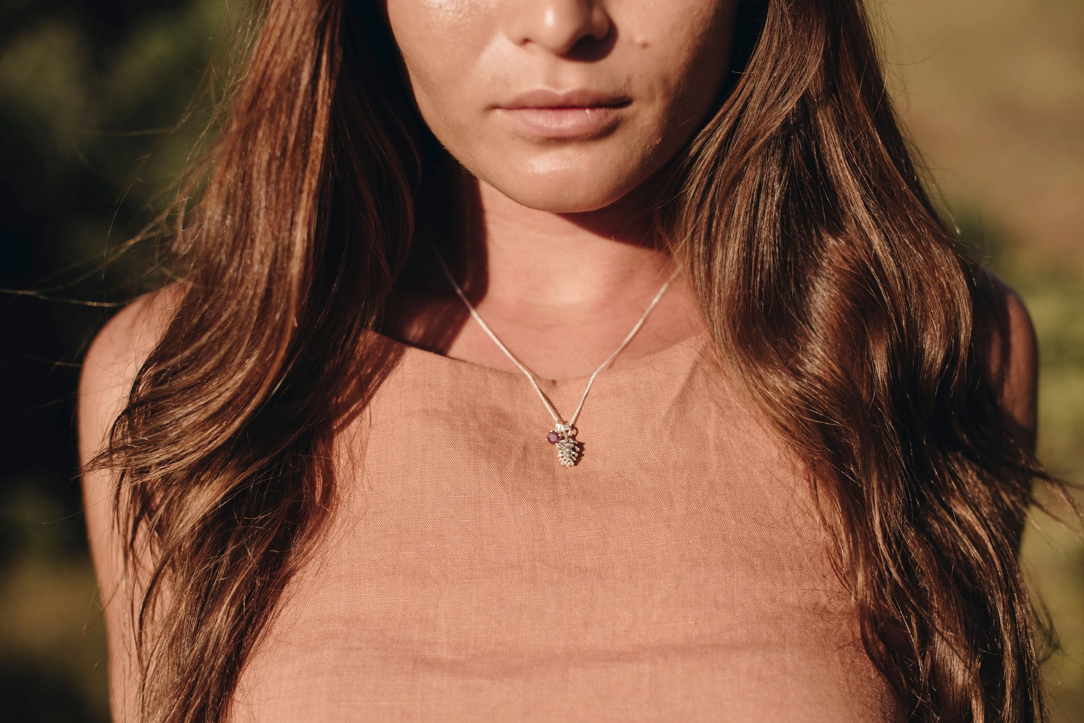 Tiny Pinecone Charm Necklace