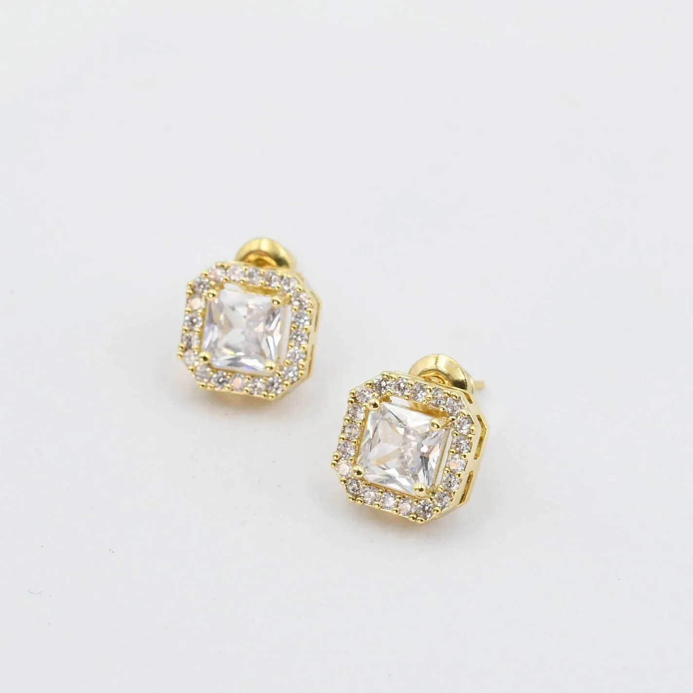 Treasure Jewels - Square Stud Earrings - 2 Colors - PREORDER