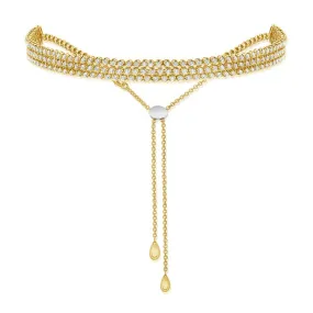 Triple Row Adjustable Bolo Diamond Tennis Choker