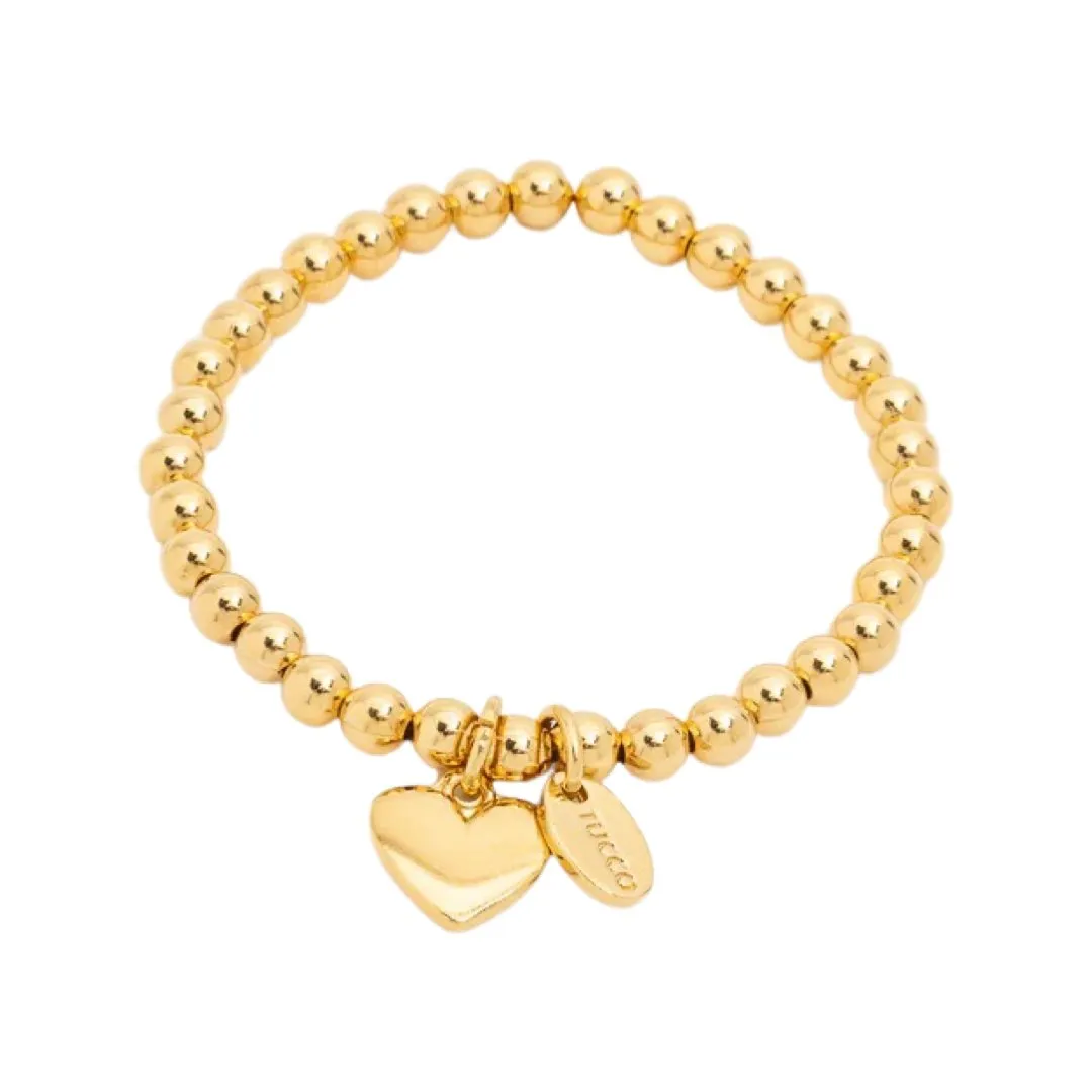 TUCCO HEART BEADS ELASTIC BRACELET