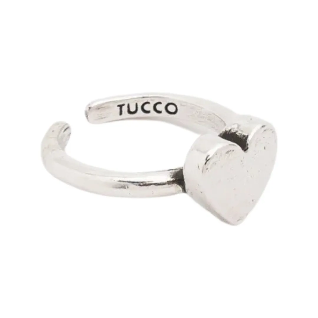 TUCCO SOLID HEART ADJUSTABLE RING