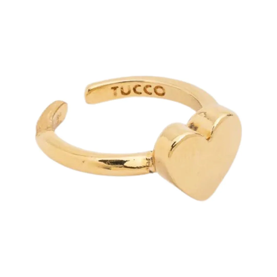 TUCCO SOLID HEART ADJUSTABLE RING