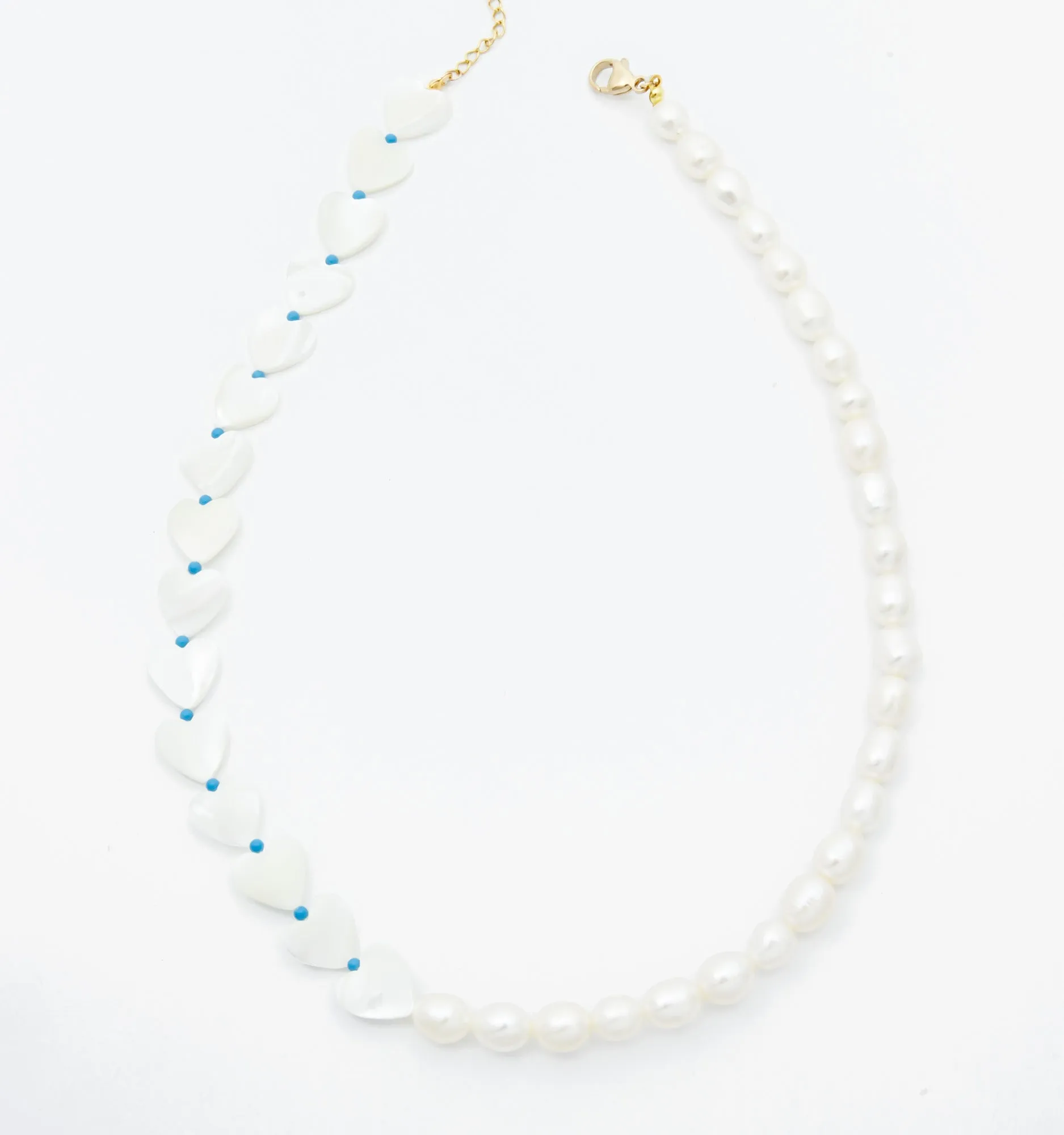 Turquoise & Pearl Choker Necklace