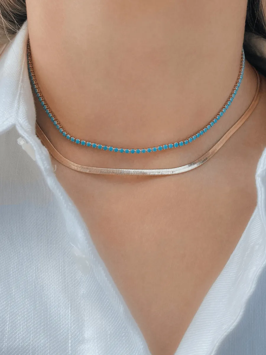 Turquoise CZ Tennis Choker