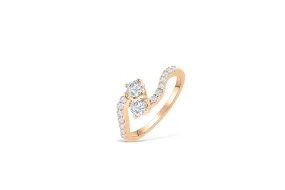 Two Stone Diamond Anniversary Band 0.76 ct tw Round-cut 14K Rose Gold BAN013