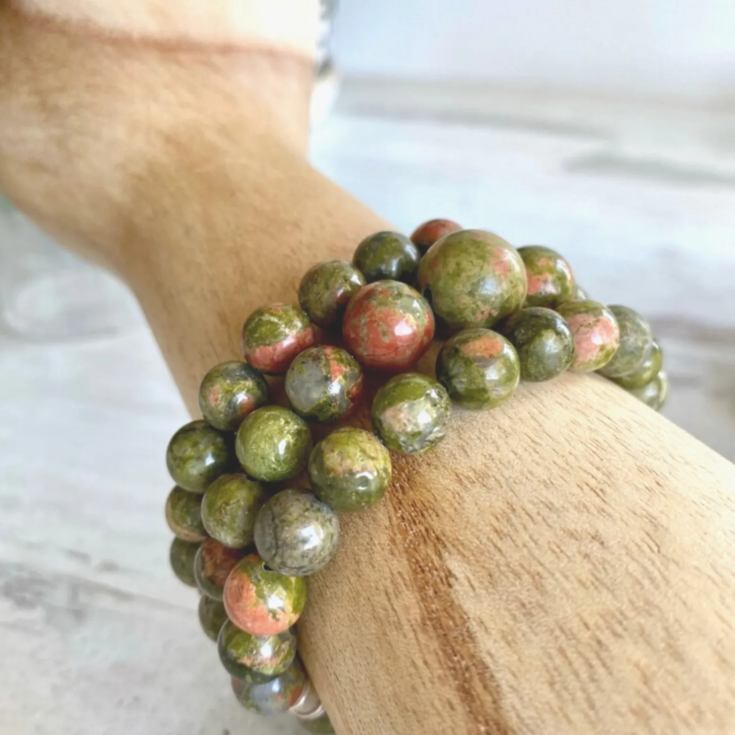 Unakite Gemstone Bracelet