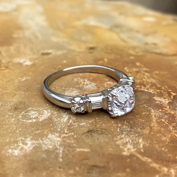 Vintage Engagement Ring, Cushion 1.13ct.