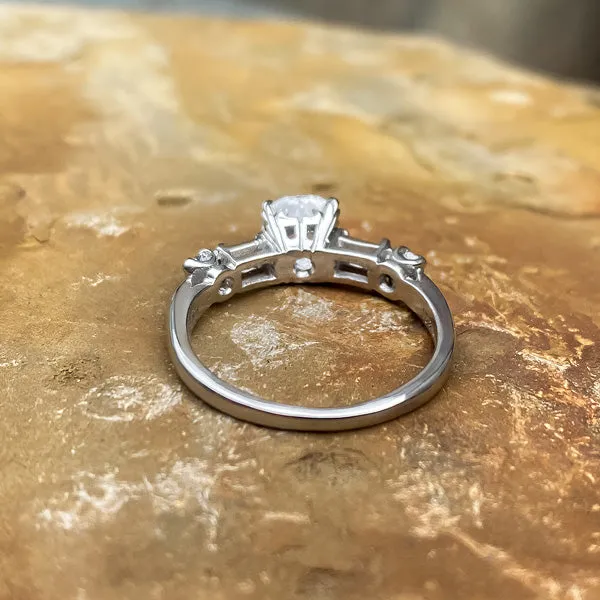 Vintage Engagement Ring, Cushion 1.13ct.