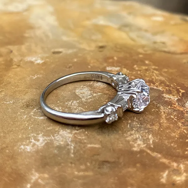 Vintage Engagement Ring, Cushion 1.13ct.