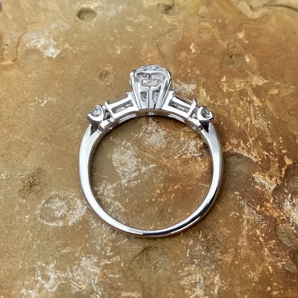 Vintage Engagement Ring, Cushion 1.13ct.