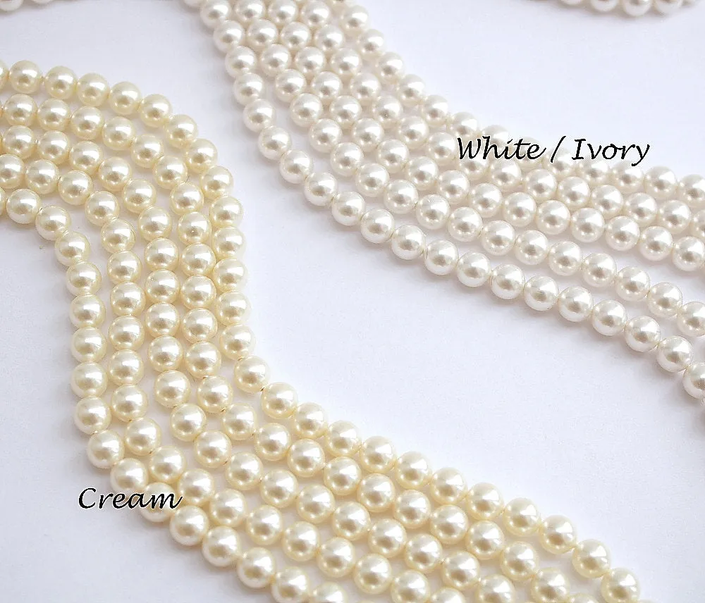 Vintage Style Pearl Bridal Necklace- Elizabeth