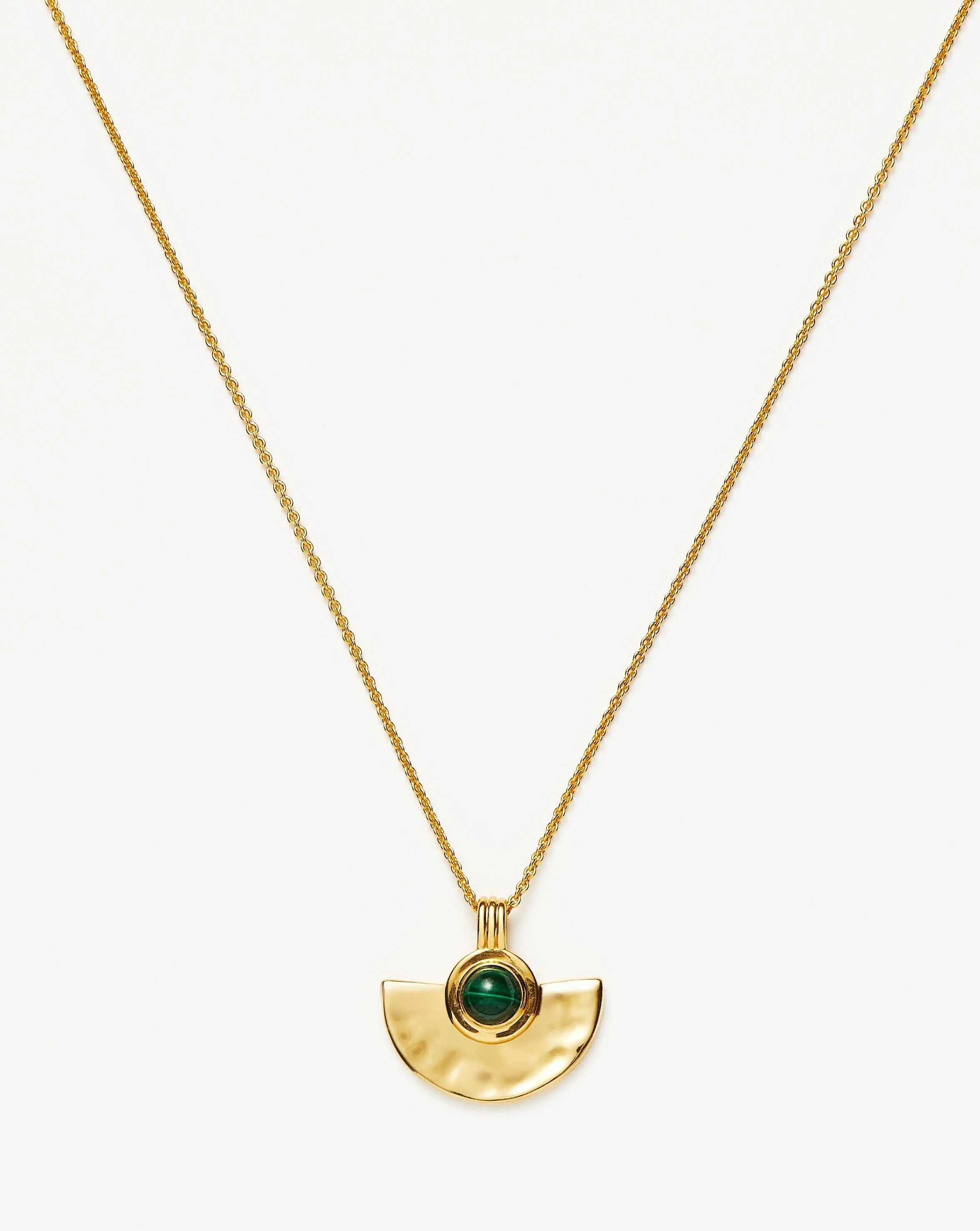 Zenyu Gemstone Fan Pendant Necklace