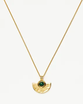 Zenyu Gemstone Fan Pendant Necklace